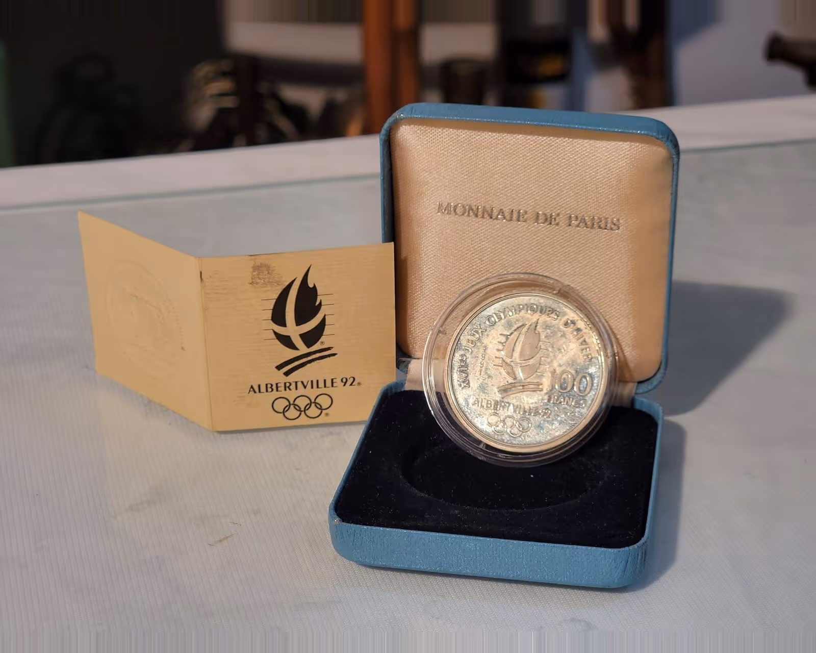 MONNAIE en ARGENT EUX OLYMPIQUES d'HIVER D'ALBERTVILLE 1992